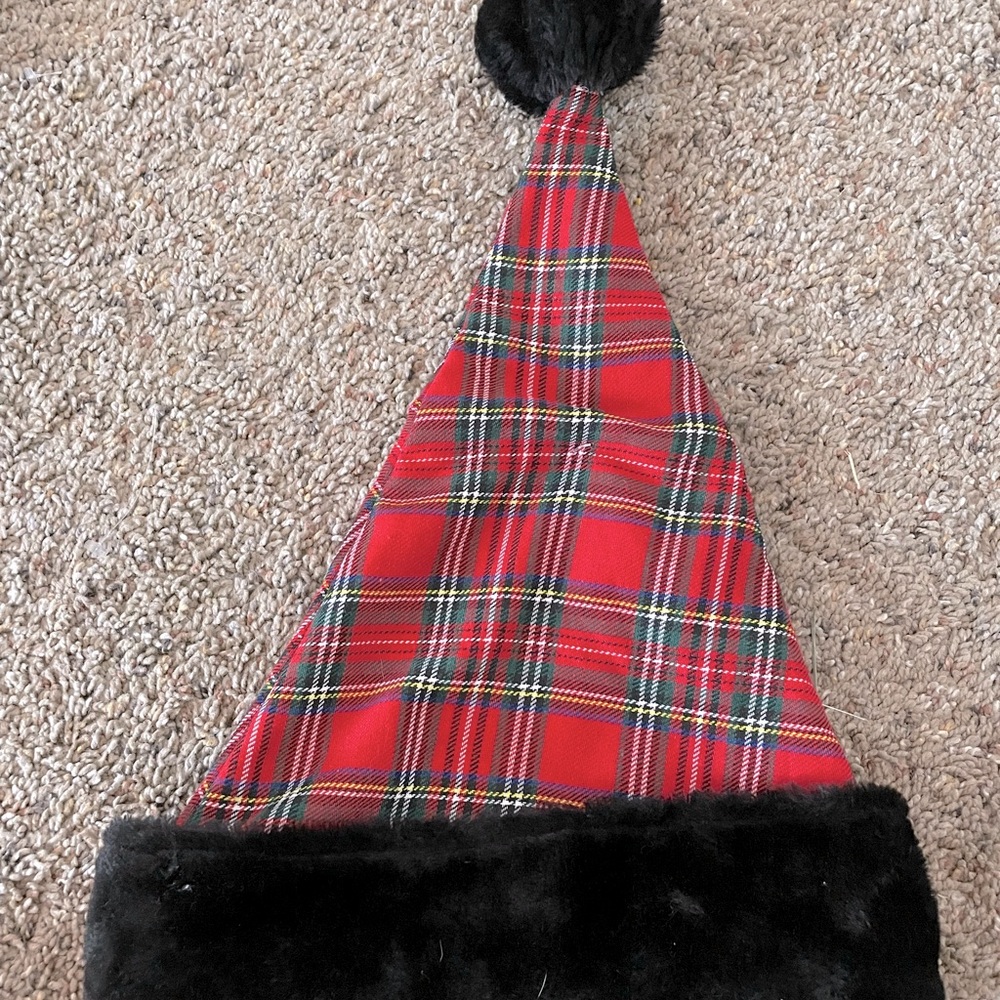 christmas hat, red plaid